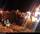 گزارش تصویری واژگونی اتوبوس در محور اصفهان-نطنز