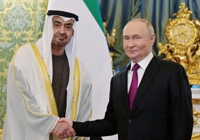 پوتین در دیدار با رئیس امارات: از نزدیک تحولات ایران را زیر نظر داریم