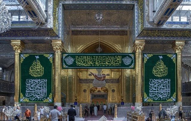 آذین بندی حرم امام حسین(ع) در سالروز ولادت امام رضا(ع)+تصاویر
