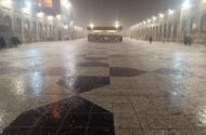 بارش تگرگ در حرم امام رضا(ع)
