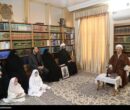 دیدار خانواده شهید لاریجانی با آیت‌الله مکارم شیرازی